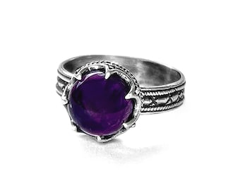 GOTLAND AMETHYST RING - amethyst and silver (handmade by Viking Kristall)