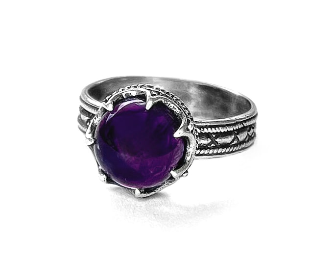 GOTLAND AMETHYST RING - amethyst and silver (handmade by Viking Kristall)