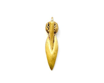 tiny BEAR SPEAR PENDANT bronze (made by Viking Kristall)