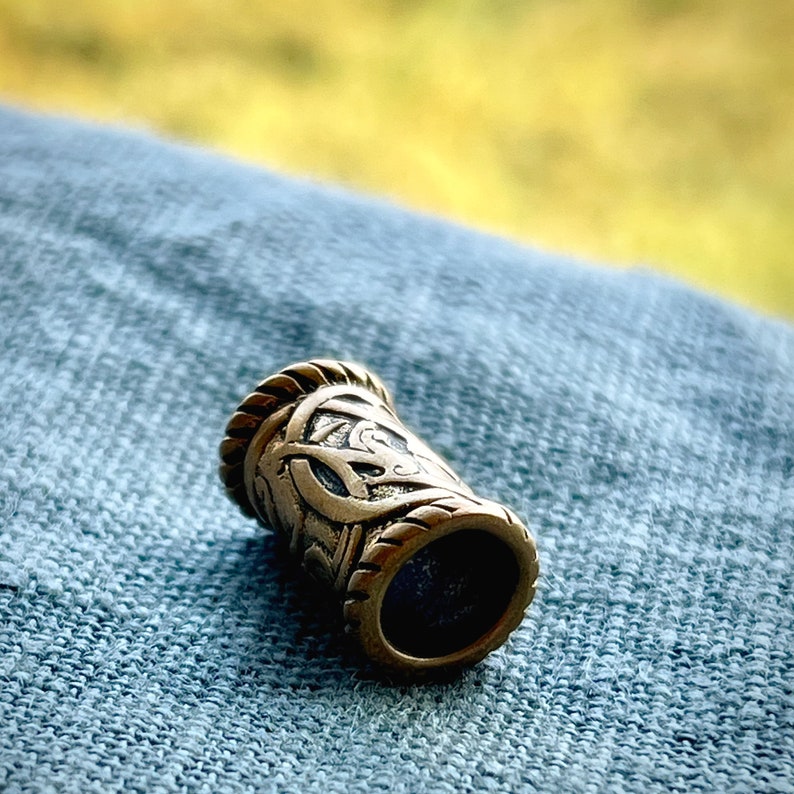 Kai's BEARD/HAIR urnes BEAD bronze made by Viking Kristall image 6