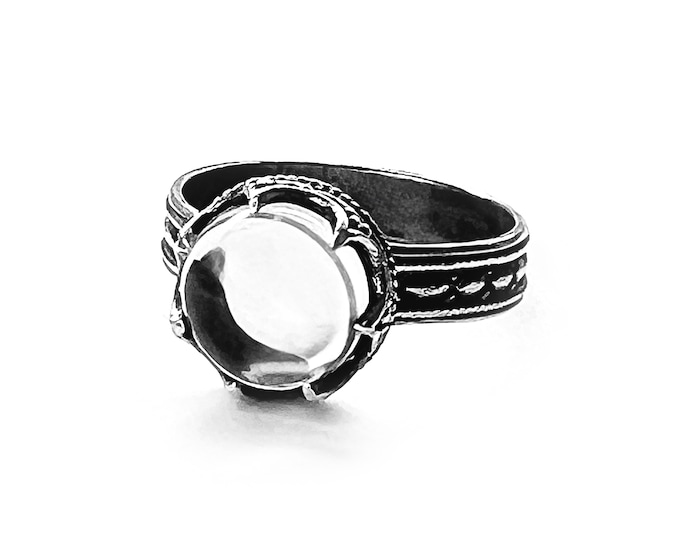 GOTLAND CRYSTAL RING - mountain crystal and silver (handmade by Viking Kristall)