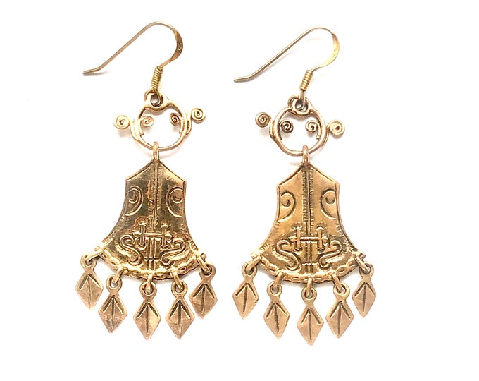 SKERVØY  TIWAZ EARRINGS - bronze (made by Viking Kristall)