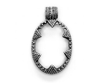 small GOTLAND LENS PENDANT - mountain crystal and silver (handmade by Viking Kristall)