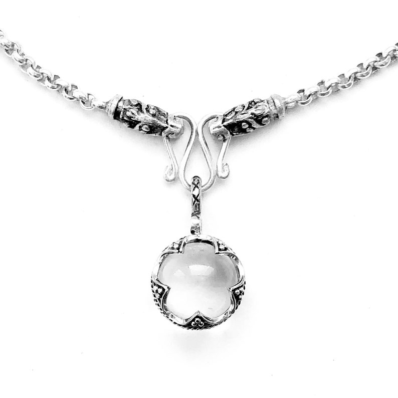 NECKLACE Gotland ball PENDANT /& dragonheads CHAIN silver handmade by Viking Kristall