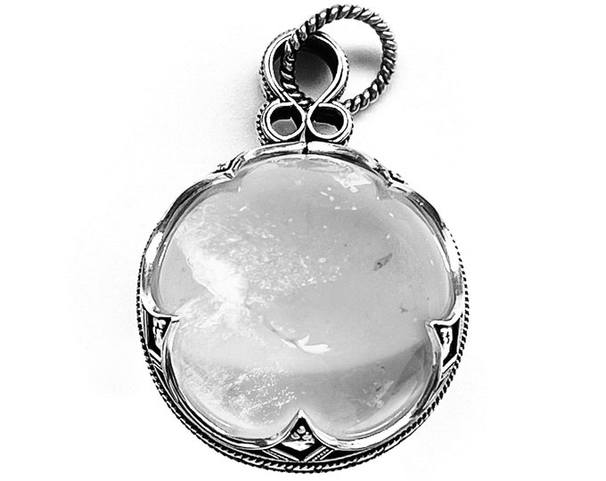 large GOTLAND BALL PENDANT - mountain crystal and silver (handmade by Viking Kristall)