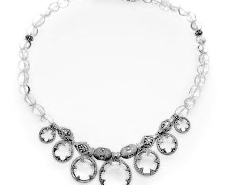 GOTLAND CRYSTAL NECKLACE - mountain crystal and silver (handmade by Viking Kristall)
