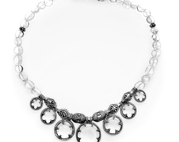 GOTLAND CRYSTAL NECKLACE - mountain crystal and silver (handmade by Viking Kristall)