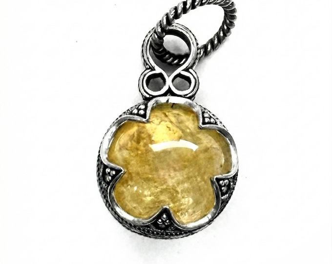 medium GOTLAND BALL PENDANT - citrine and silver (handmade by Viking Kristall)