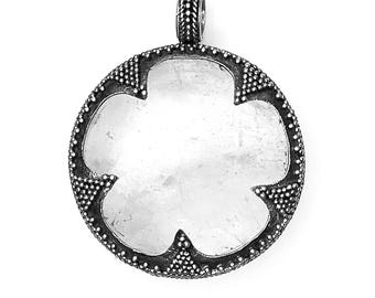 large GOTLAND LENS PENDANT - mountain crystal and silver (handmade by Viking Kristall)