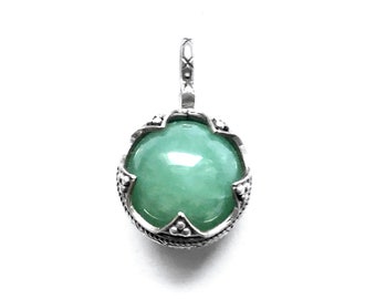 GOTLAND BALL PENDANT - aventurine and silver (handmade by Viking Kristall)