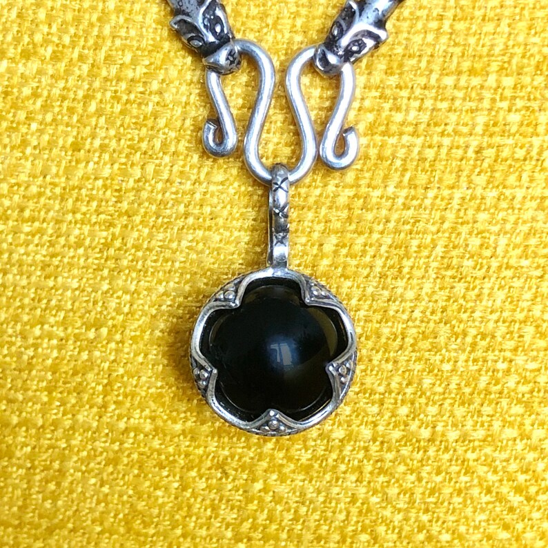 GOTLAND BALL PENDANT onyx and silver handmade by Viking Kristall image 6