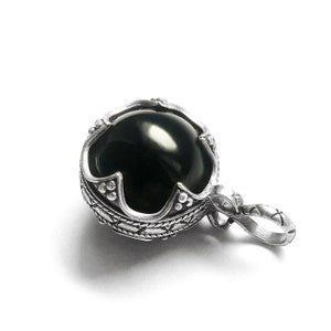 GOTLAND BALL PENDANT onyx and silver handmade by Viking Kristall image 2