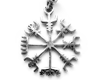 VEGVISIR the magical compass PENDANT silver (handmade by Viking Kristall)