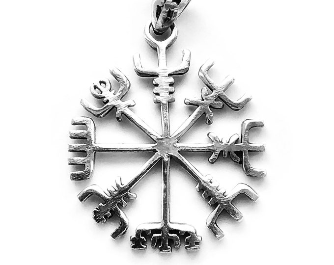 VEGVISIR the magical compass PENDANT silver (handmade by Viking Kristall)