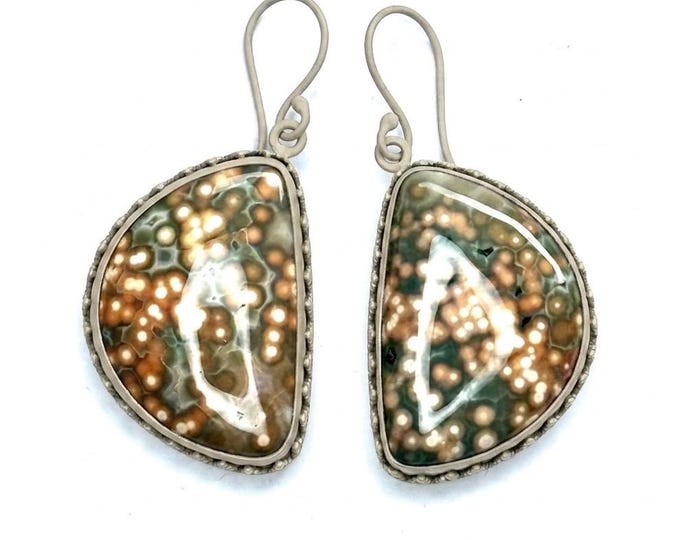 OCEAN JASPER EARRINGS - ocean jasper and silver (handmade by Viking Kristall)