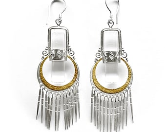 LUNULA CRYSTAL EARRINGS 2 - mountain crystal and silver (handmade by Viking Kristall)