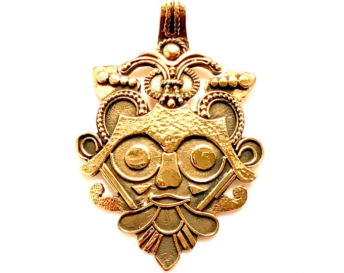 GNEZDOWO MASK PENDANT bronze (made by Viking Kristall)