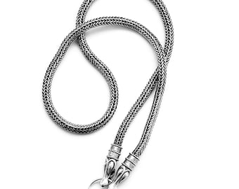 CHAIN 6mm NORWEGIAN DRAGONHEADS - silver (handmade by Viking Kristall)