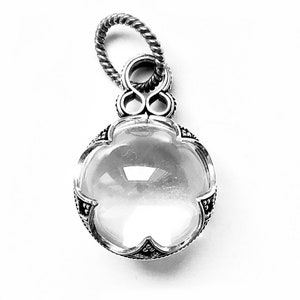 medium GOTLAND BALL PENDANT - mountain crystal and silver (handmade by Viking Kristall)