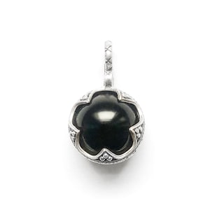 GOTLAND BALL PENDANT onyx and silver handmade by Viking Kristall image 1