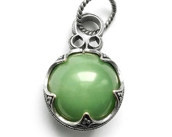 GOTLAND BALL PENDANT - aventurine and silver (handmade by Viking Kristall)