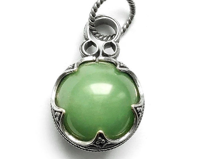 GOTLAND BALL PENDANT - aventurine and silver (handmade by Viking Kristall)