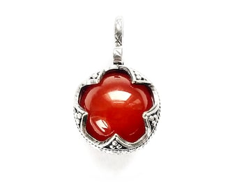 GOTLAND BALL PENDANT - carnelian and silver (handmade by Viking Kristall)