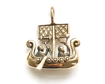 3d GOTLAND SHIP PENDANT bronze (made by Viking Kristall)
