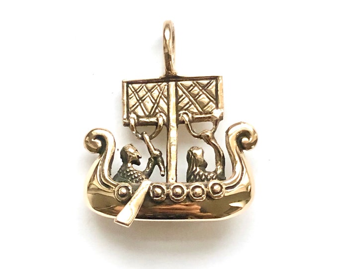 3d GOTLAND SHIP PENDANT bronze (made by Viking Kristall)