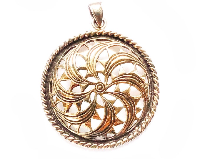 GOTLAND SUN WHEEL pendant bronze (made by Viking Kristall)