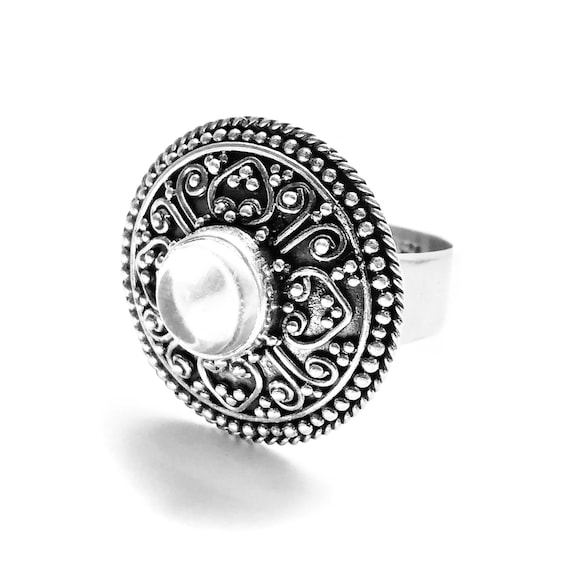 BIRKA CRYSTAL RING - mountain crystal and silver (handmade by Viking Kristall)