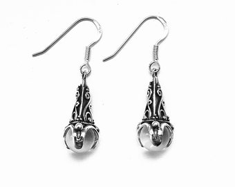 GOTLAND POWER EARRINGS - mountain crystal and silver (handmade by Viking Kristall)