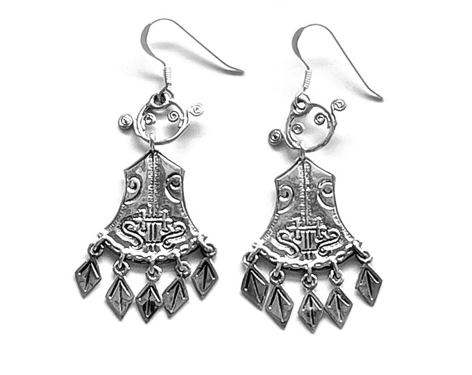 SKERVØY  TIWAZ EARRINGS - silver (handmade by Viking Kristall)