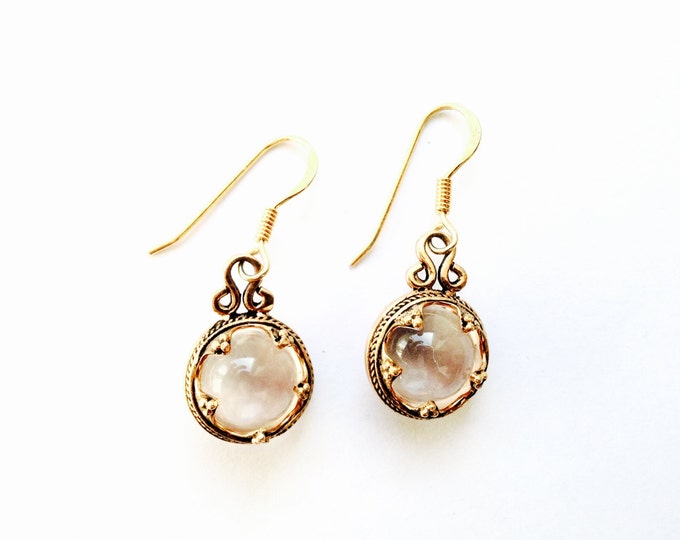 GOTLAND BALL EARRINGS - crystal and bronze (made by Viking Kristall)