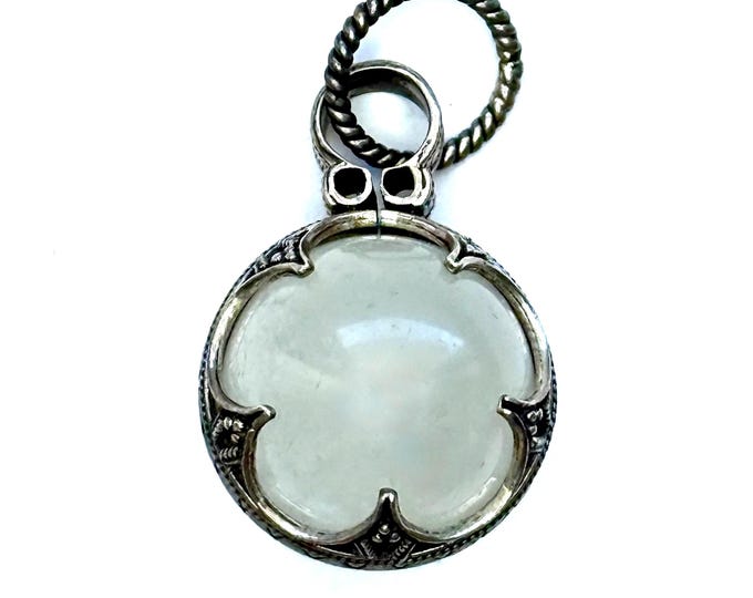 medium GOTLAND BALL PENDANT - moonstone and silver (handmade by Viking Kristall)