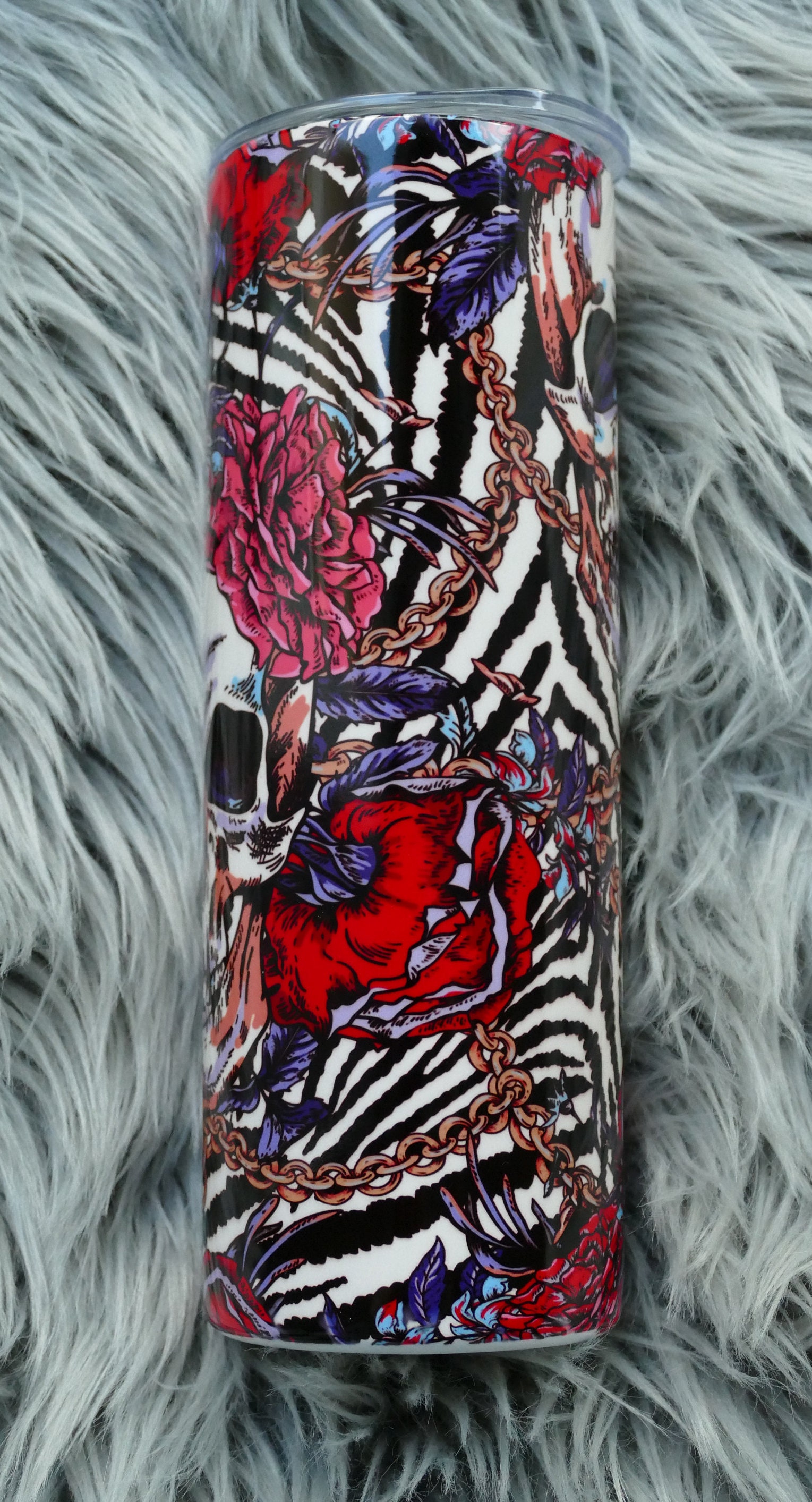 Skull Halloween Theme Custom Tumbler 20oz Skinny Straight Etsy UK