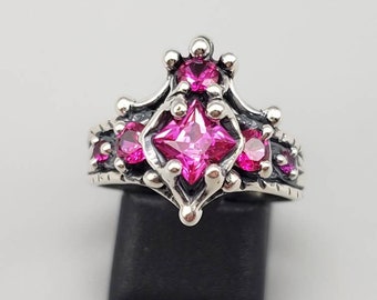 Pink crown ring