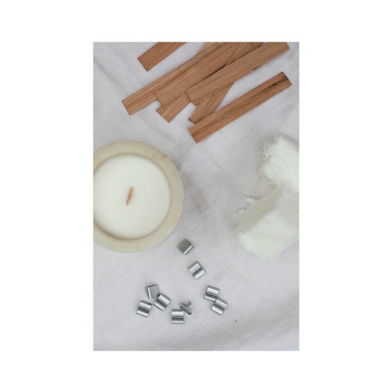 Heldig Wood Candle Wicks, Smokeless Natural Candle Wicks with Iron