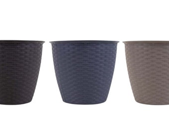 Round Rattan Plant Pot - 20cm