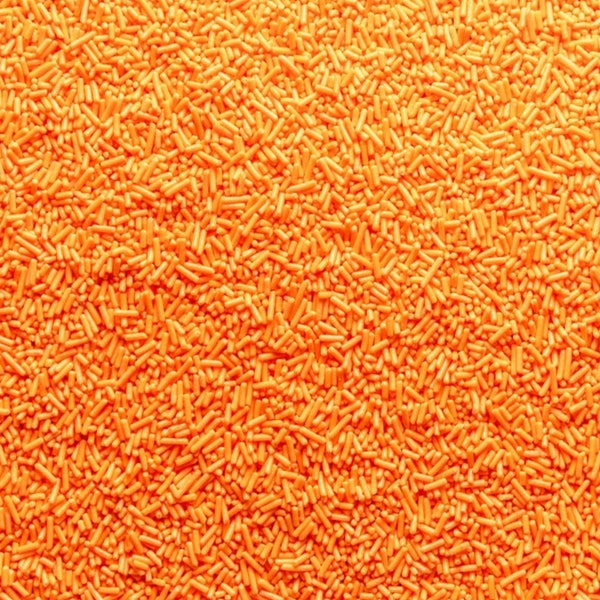 Orange Matt Sugar Strands Cupcake / Cake Decoration Sprinkles Toppers