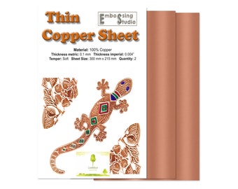 Copper Foil Pack Thin 0.1mm -    2 sheets