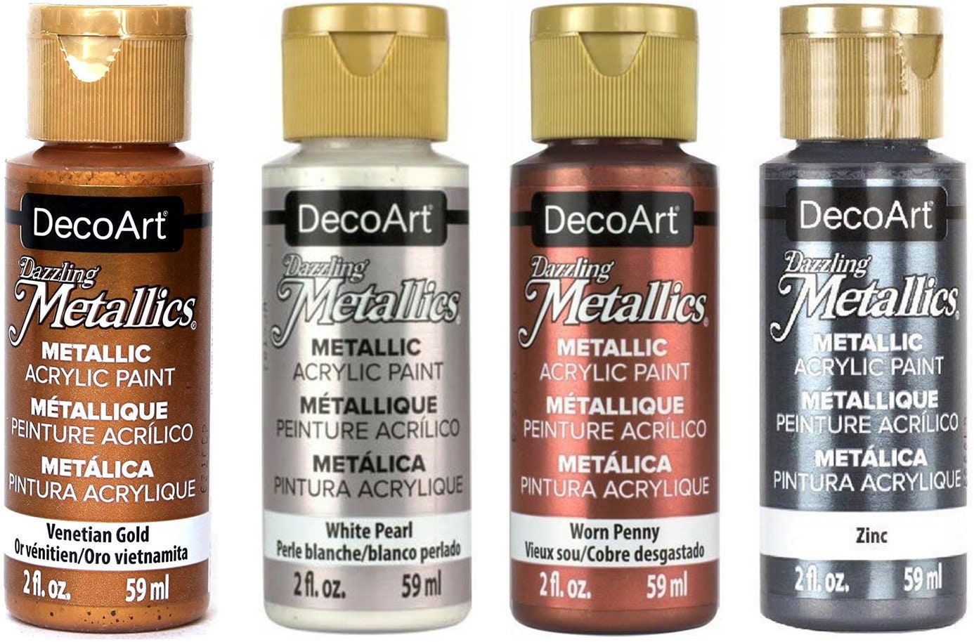 Decoart Dazzling Metallics 2 oz. Shimmering Silver Acrylic Paint