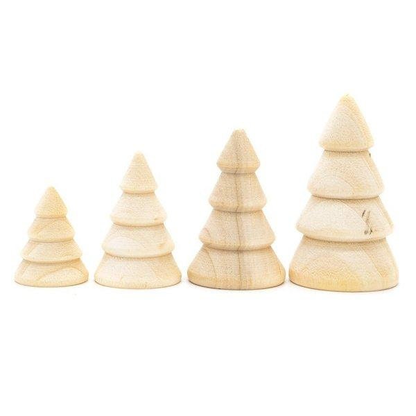 Set of 4 Wooden Christmas Trees