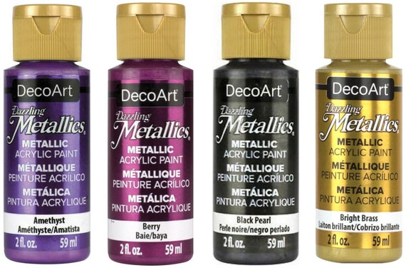 DecoArt Dazzling Metallics Americana Acrylic Paint - 4 Pack Teal Acrylic  Paint