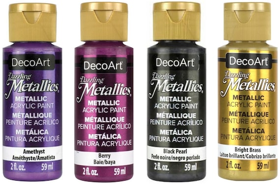 DecoArt Dazzling Metallics Americana Acrylic Paint - 4 Pack Teal Acrylic  Paint