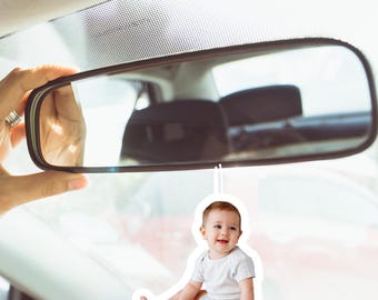 Custom Photo Air Freshener, Grandkid Picture Gift, Personalized Grandparent Car Accessory