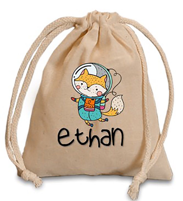 astronaut party bag personalize birthday favor bag space drawstring