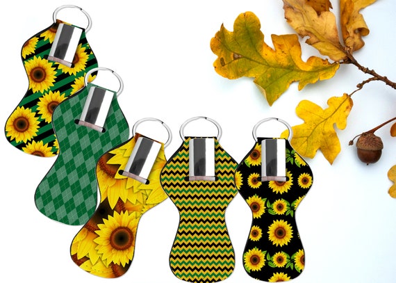 Sunflower Chapstick holder. Sunflower lip balm holder. Keychain lip balm holder. Sunflower lip gloss holder. Purse accessory favors