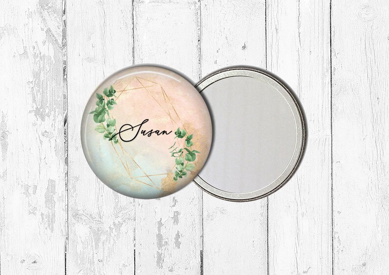 Pocket mirrors Personalized with names. Floral pocket mirror Etsy