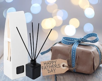 Masculine Reed Diffuser, Woodsy Earthy Home Fragrance, Matte Black Bottle
